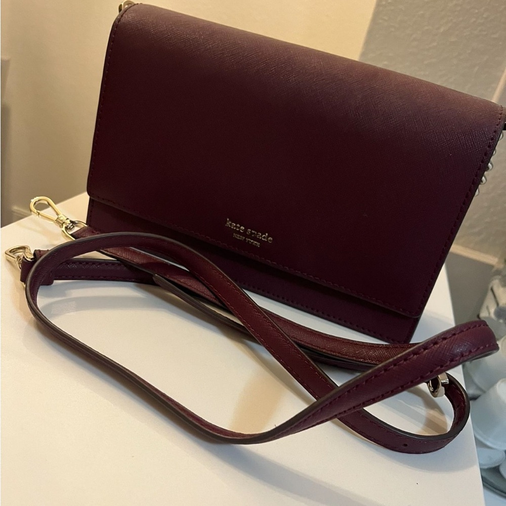 Kate Spade Plum Crossbody Bag with Chain Strap - Picture 3 of 6